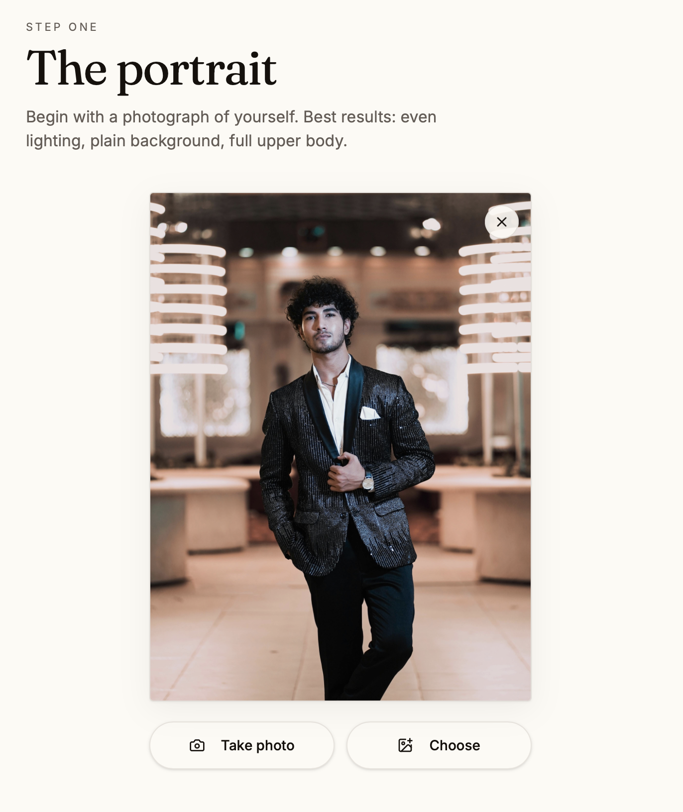 The portrait — Virto try-on workflow